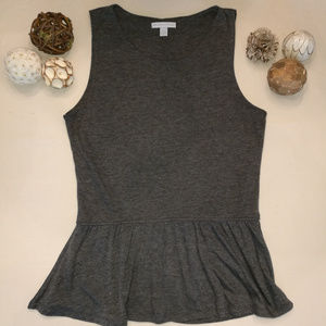 New York & Company Gray Peplum Tank